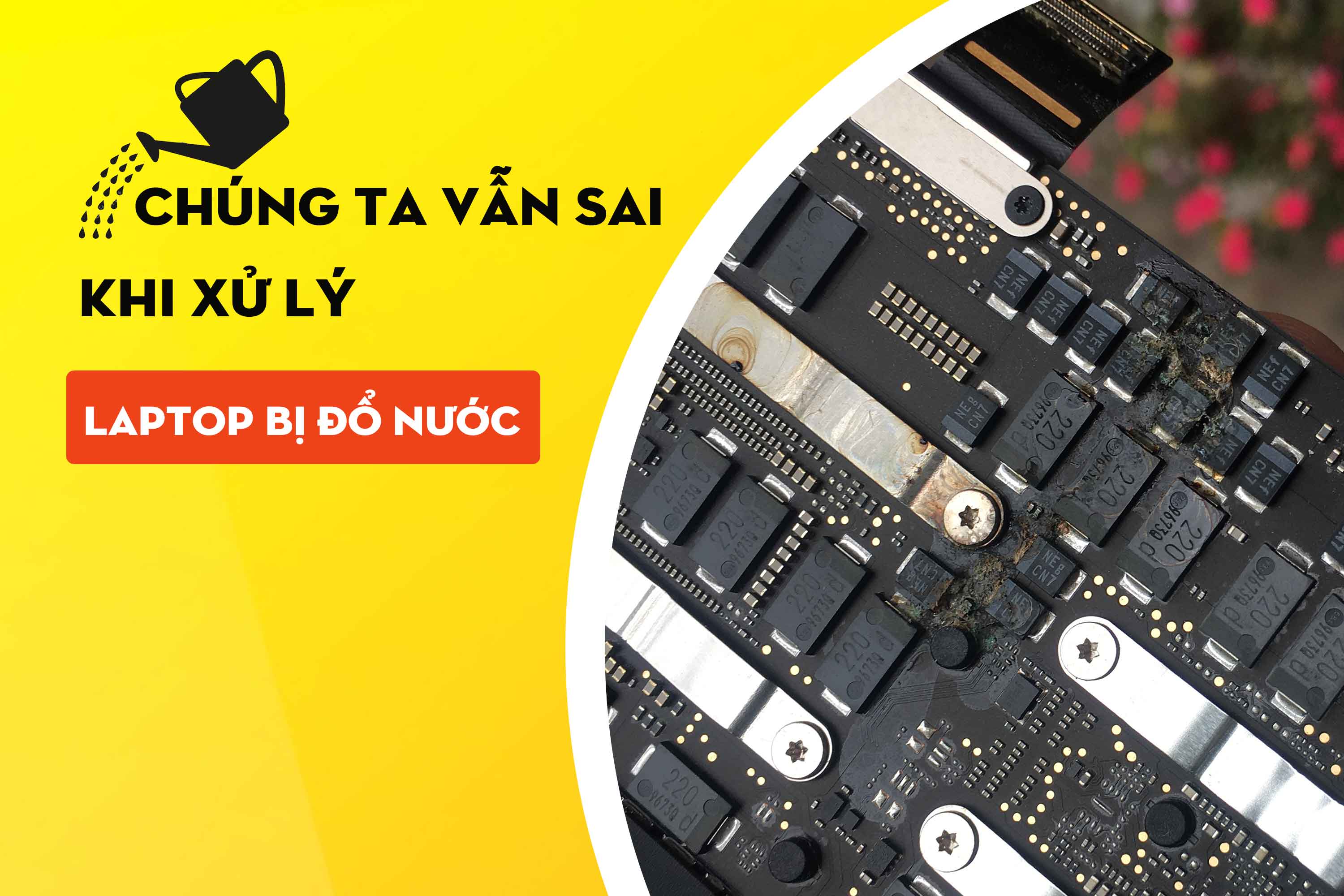 Chúng ta vẫn sai khi xử lý laptop bị đổ nước